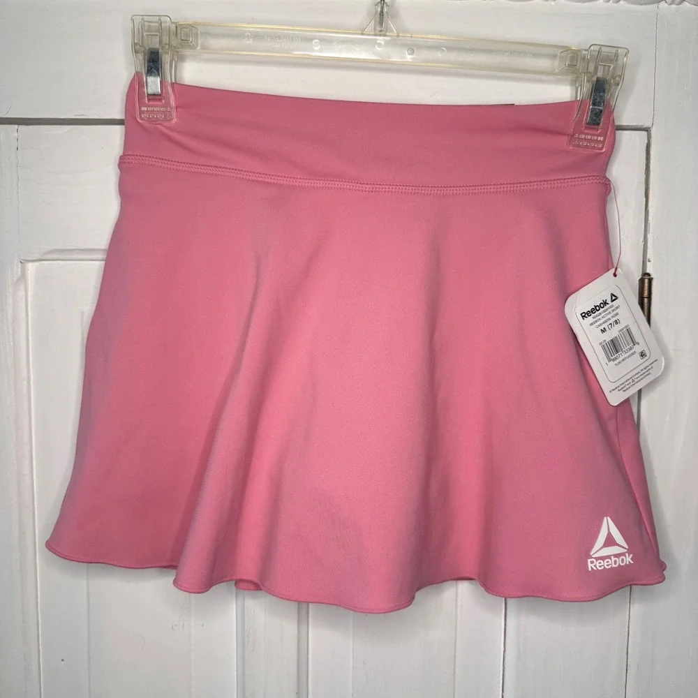 Reebok Girls Active Skort Cashmere Rose Pink Athletic Skirt Shorts 7/8 Sporty